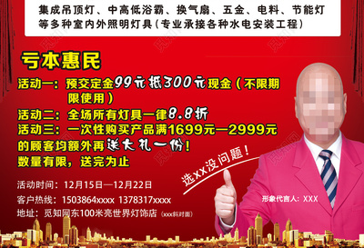灯具店盛大开业活动喜庆版海报